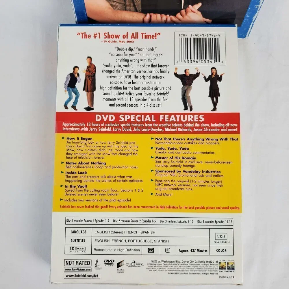 Seinfeld Season 1 & 2 DVD 4-disc Set